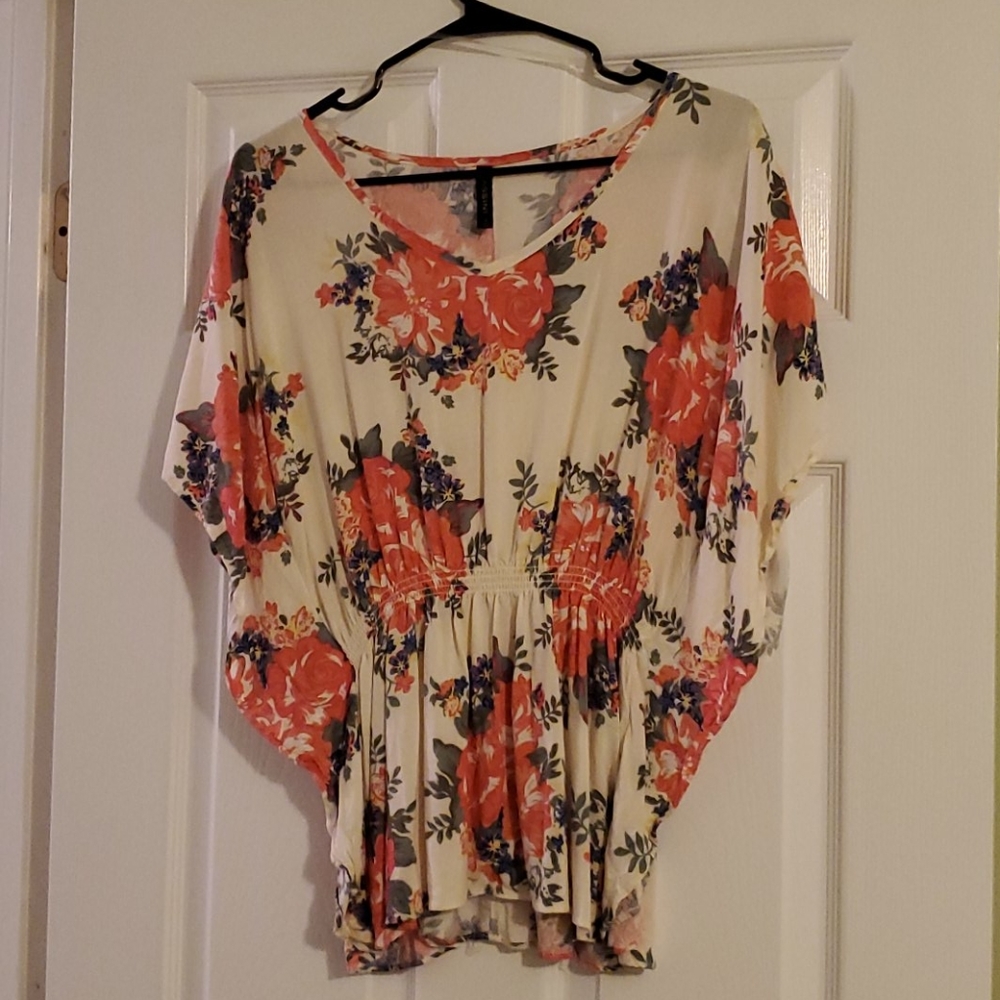 White floral print shirt